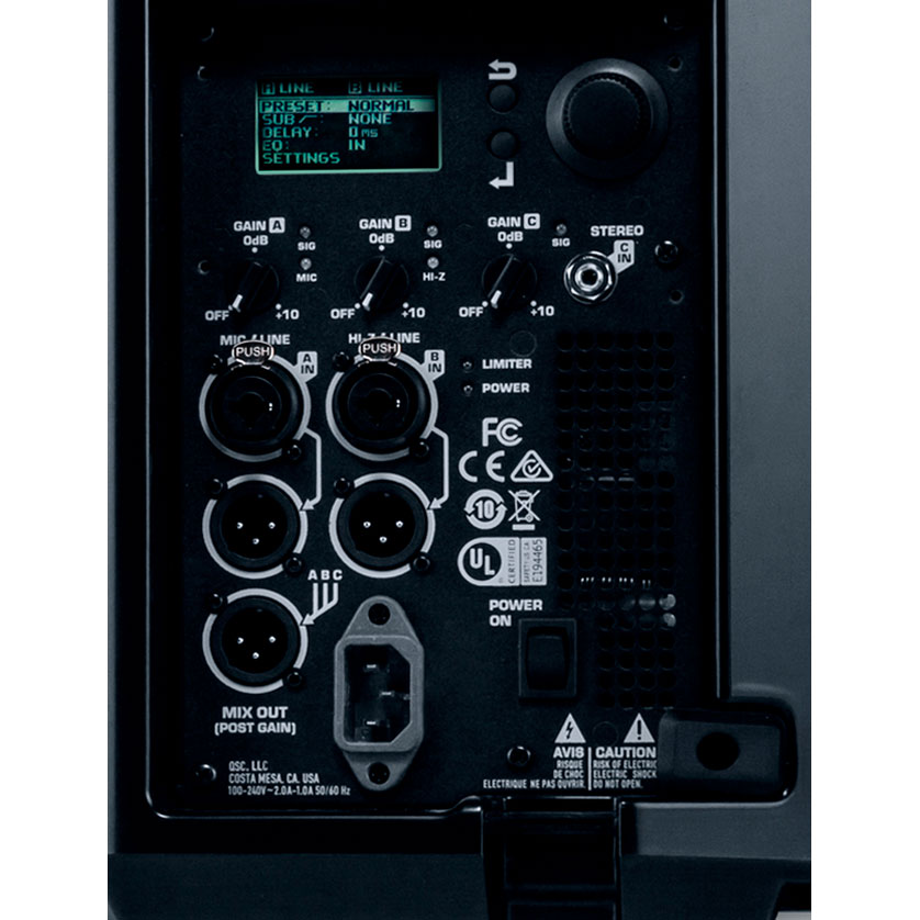 k12-2-bocina-amplificada-qsc-panel-de-control QSC K12.2 Altavoz amplificado Panel de Control