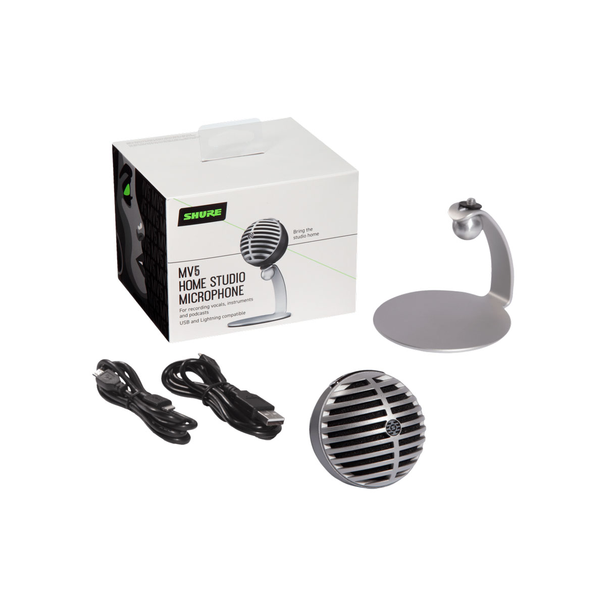 Caja y accesorios Shure MV5/A-LTG Micrófono condensador