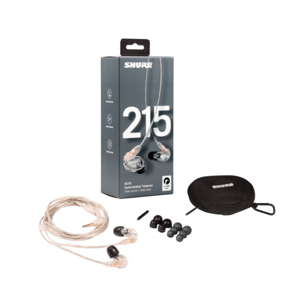 Shure SE215 PRO Audífonos in-ear profesionales Sound Isolating Contenido en caja