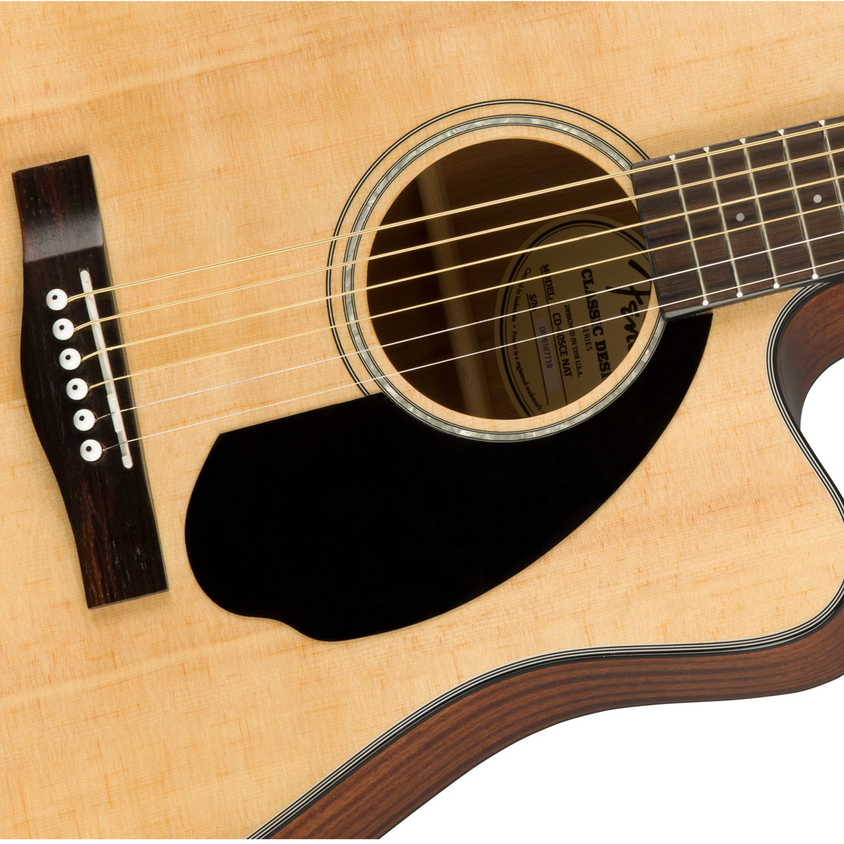 Fender CD-60SCE Natural Dreadnought Roseta