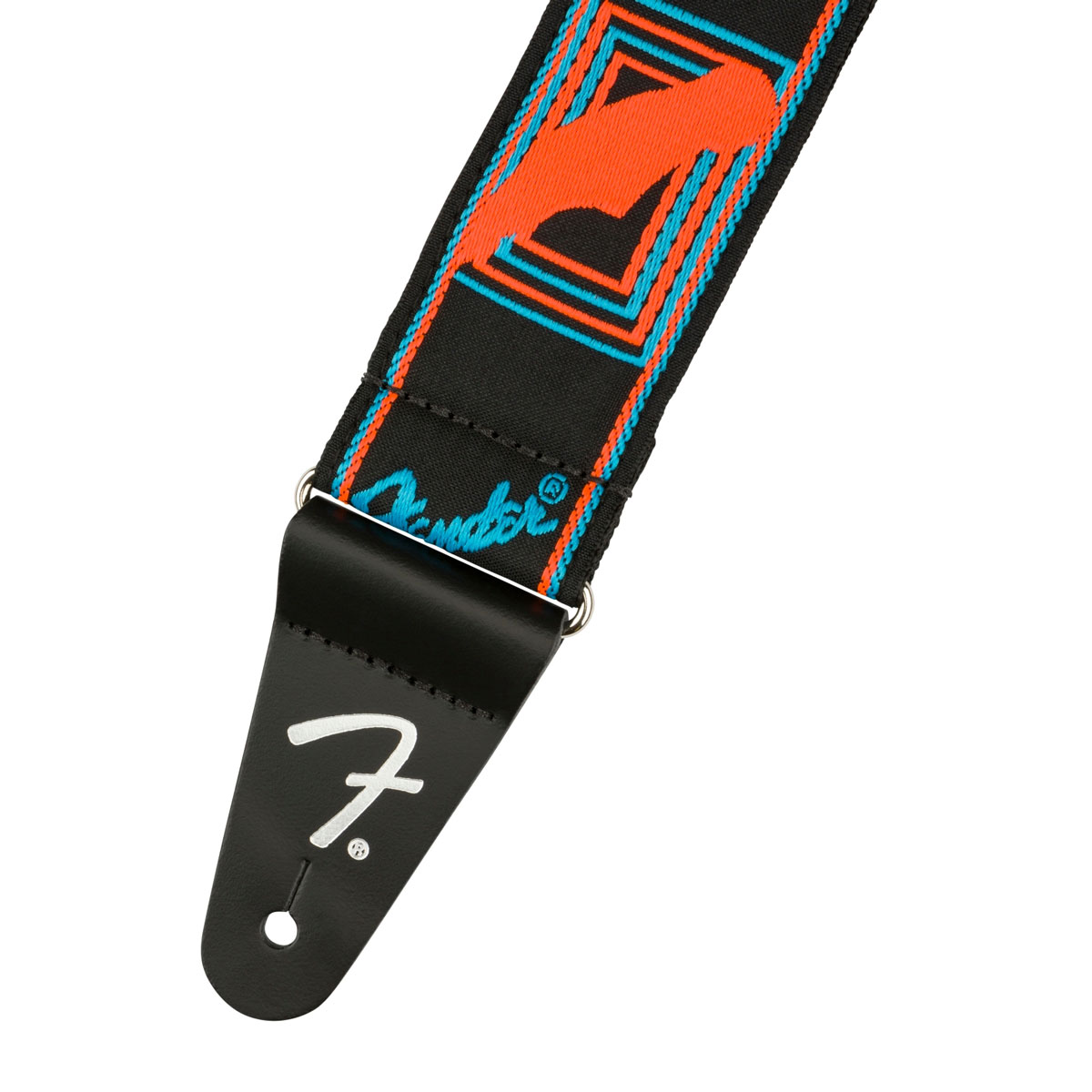 fender-neon-monogrammed-strap-blue-and-orange-0990681302-extremo-de-cuero Fender Neon Monogrammed Strap Blue and Orange Extremo
