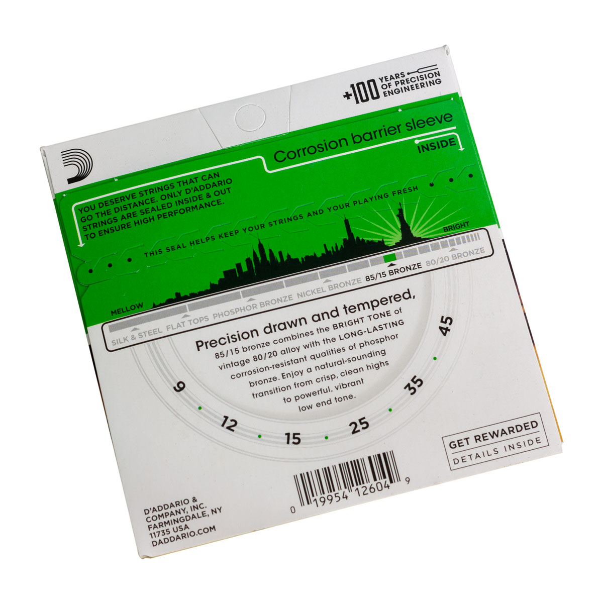 D’Addario EZ890 85/15 Bronze Calibre 9-45 Reverso