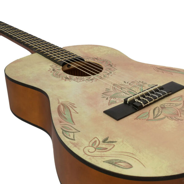 Guitarra Clásica Bamboo Lotus Mandala vista inferior izquierda