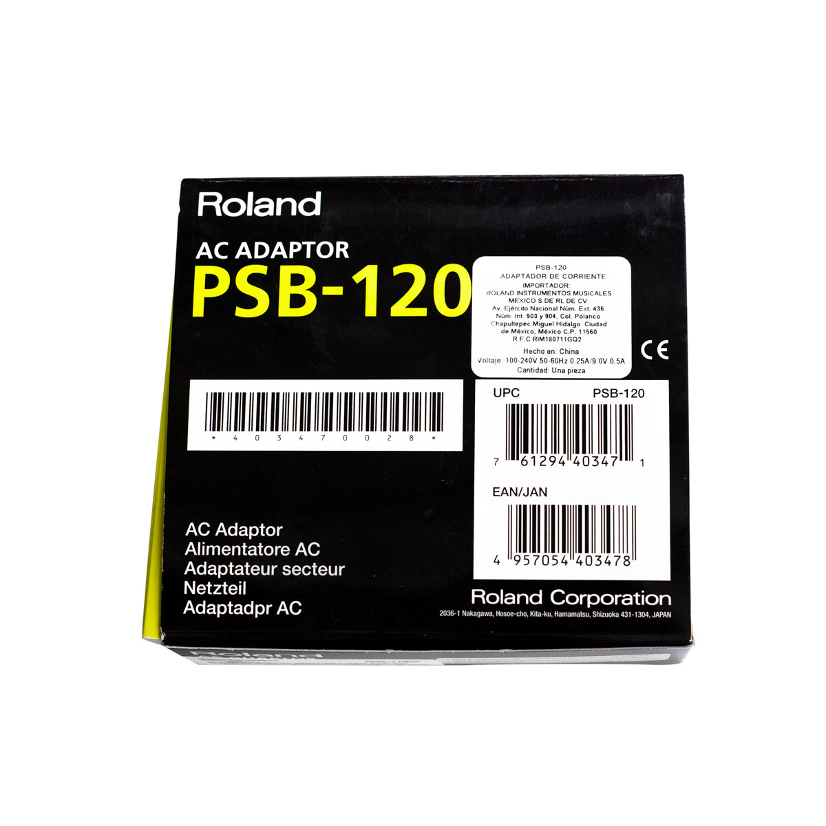 Roland PSB-120 Adaptador de corriente Caja