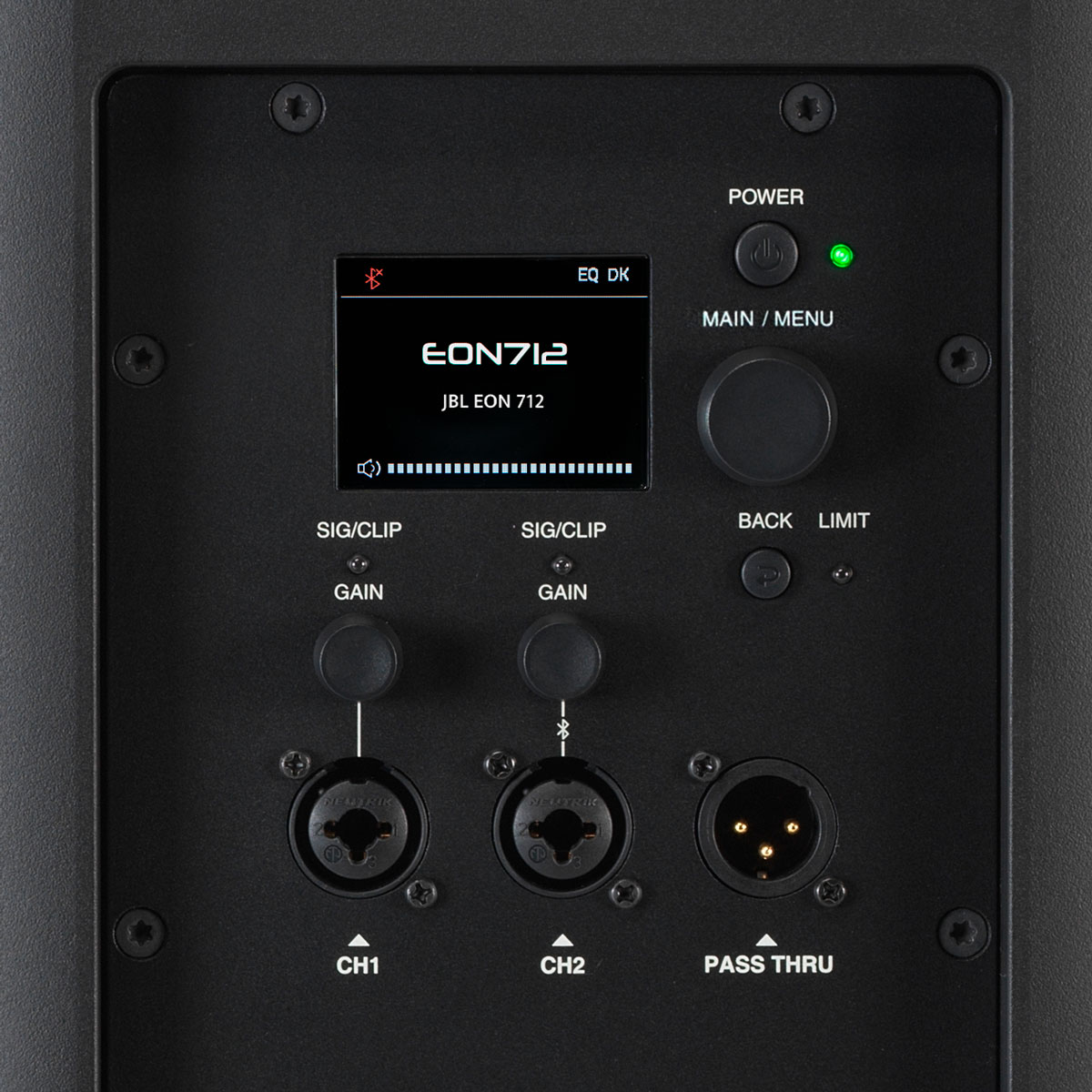 JBL EON712 Altavoz de 12" con Bluetooth Panel Trasero