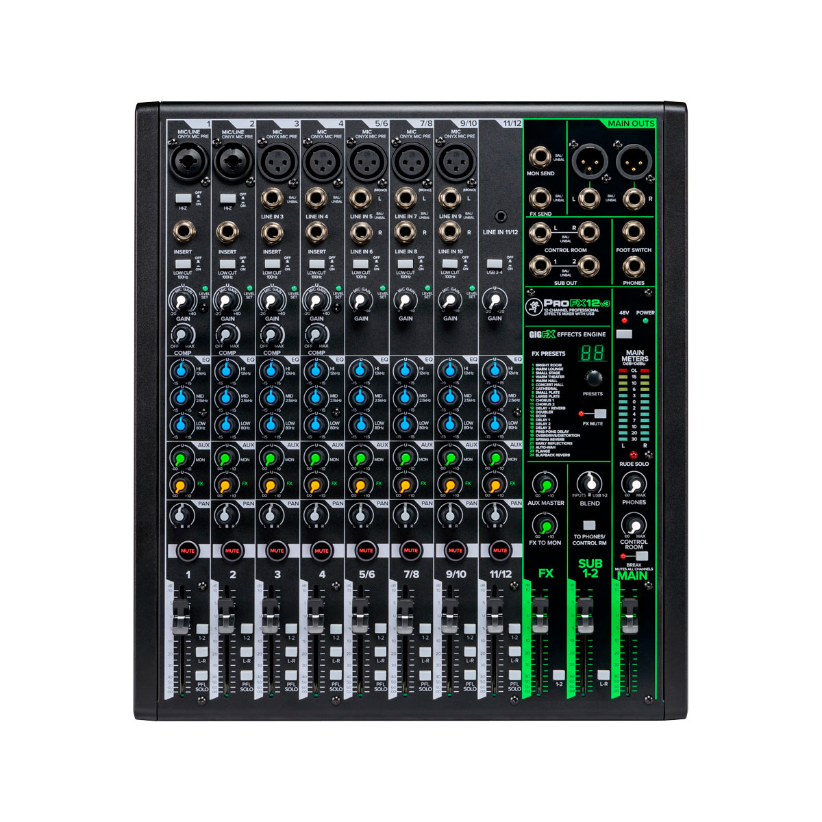 mezcladora-mackie-profx12v3-usb-12-canales Mezcladora Mackie ProFX12v3