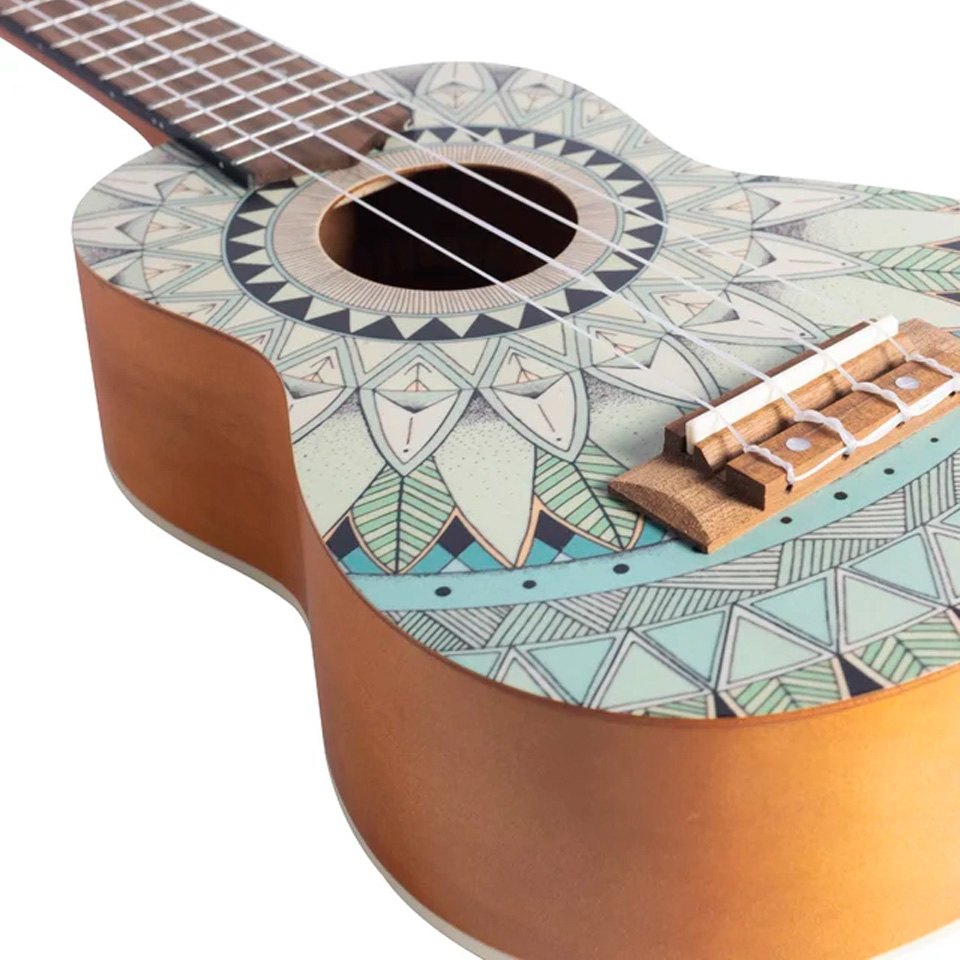 Ukelele Soprano Bamboo Jade con Funda Detalles