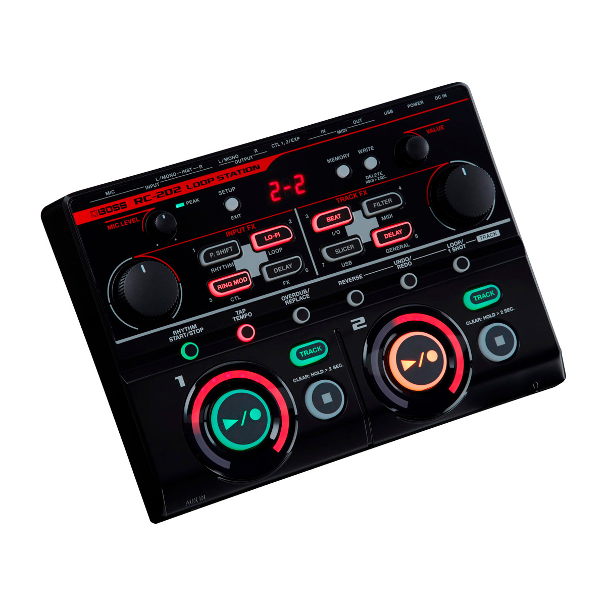 Vista Lateral del BOSS Loop Station RC-202 Vista Lateral del BOSS Loop Station RC-202