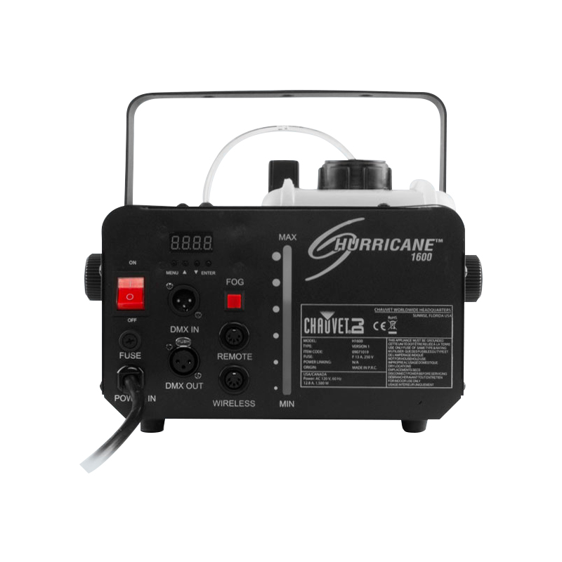 Reverso Reverso de la Máquina de Humo Chauvet DJ Hurricane 1600