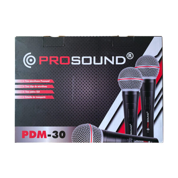 Caja Set de 3 Micrófonos Prosound con Estuche PDM-30
