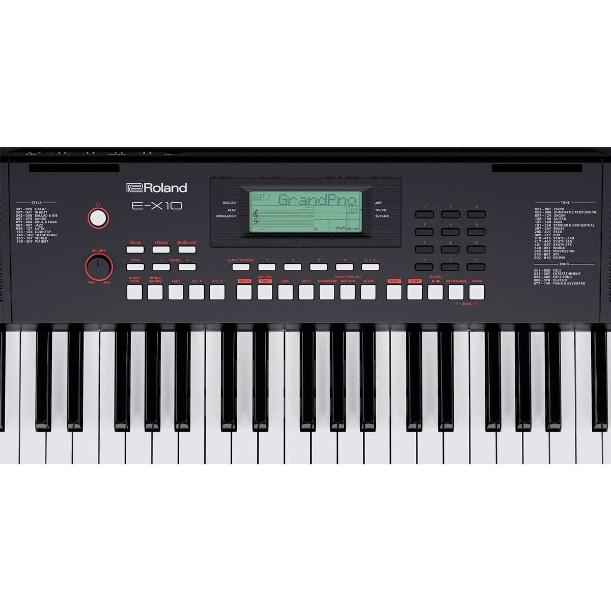 Tablero Roland E-X10 Teclado Arreglista