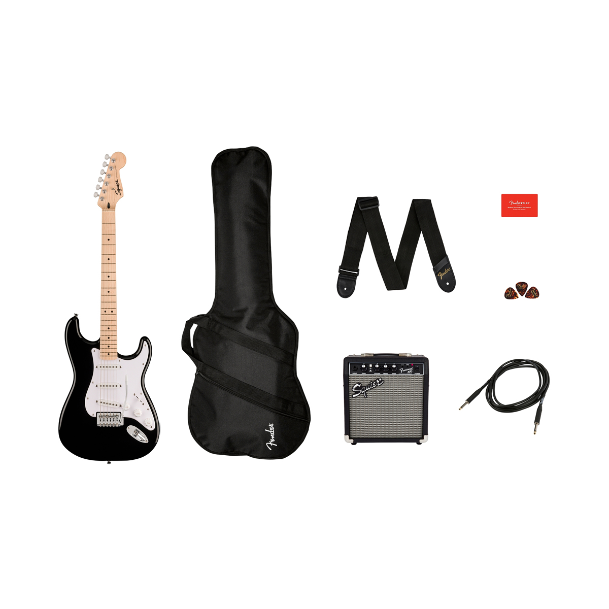 Squier Sonic Stratocaster Pack Black Squier Sonic Stratocaster Pack Black