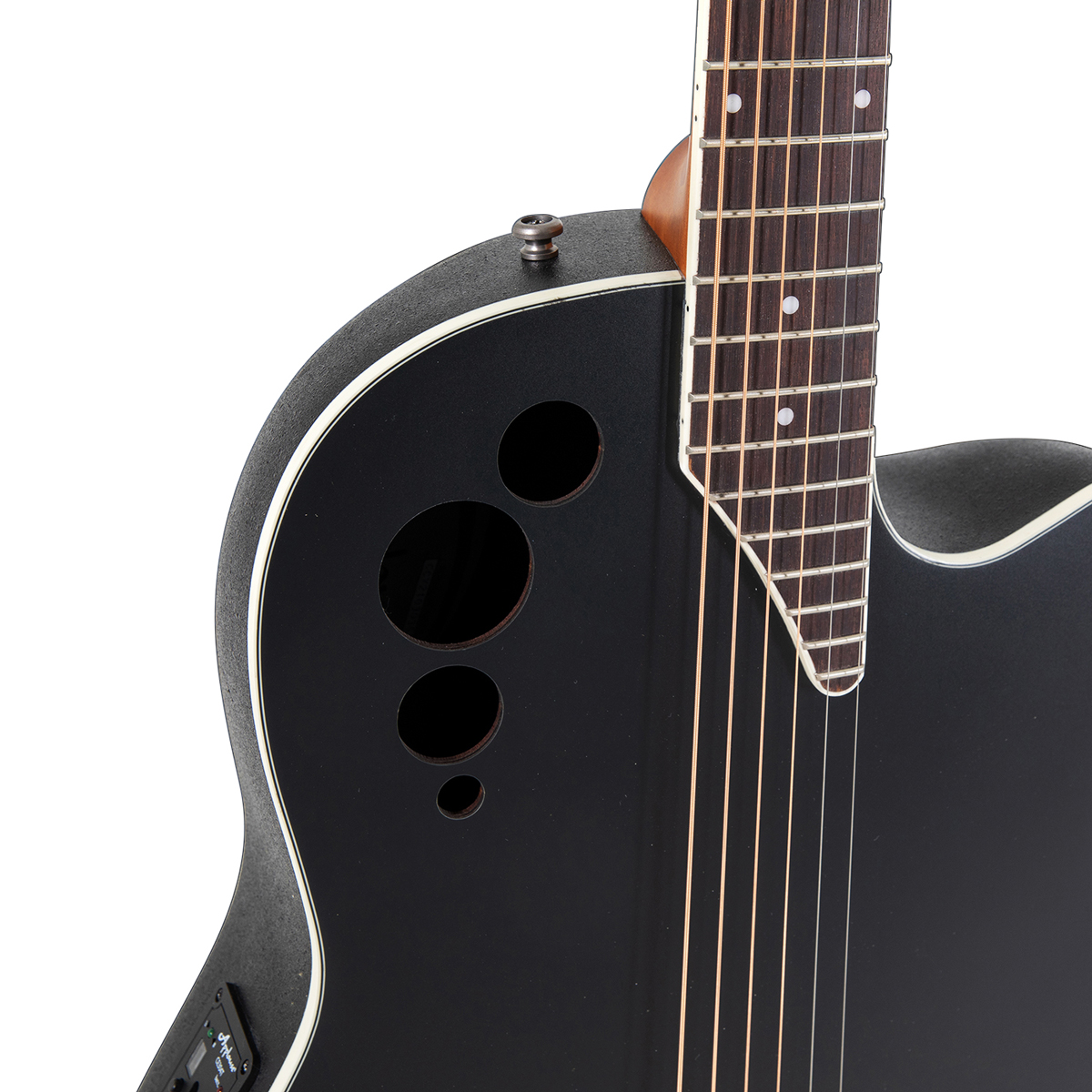 Multi Soundhole Ovation Applause AE44-5S Black Satin Guitarra Electroacústica