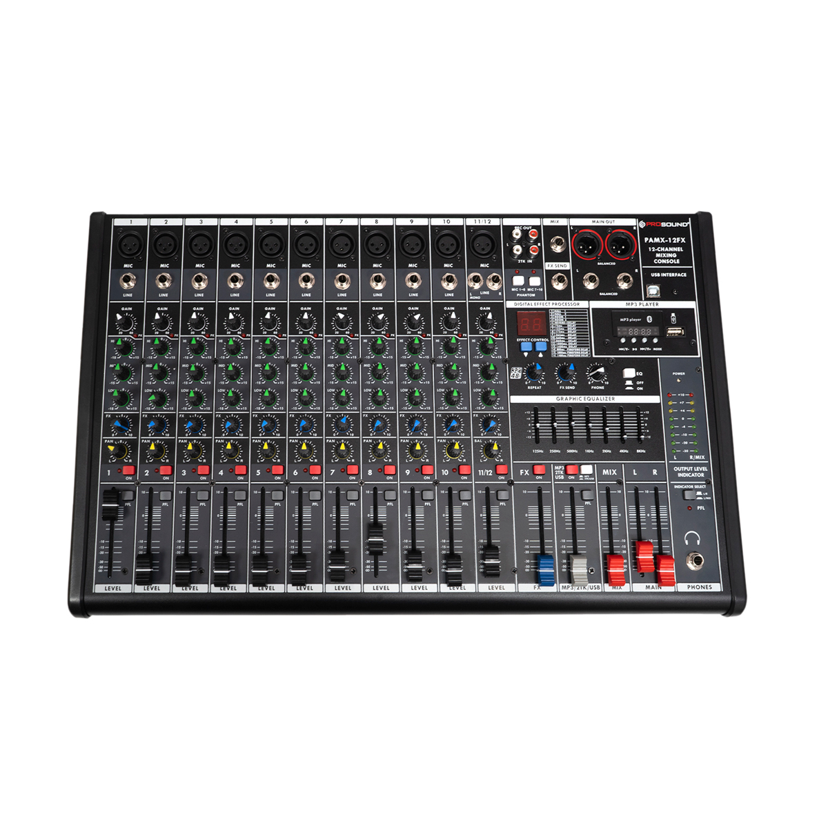 Mezcladora ProSound PAMX-12FX de 12 Canales Mezcladora ProSound PAMX-12FX de 12 Canales