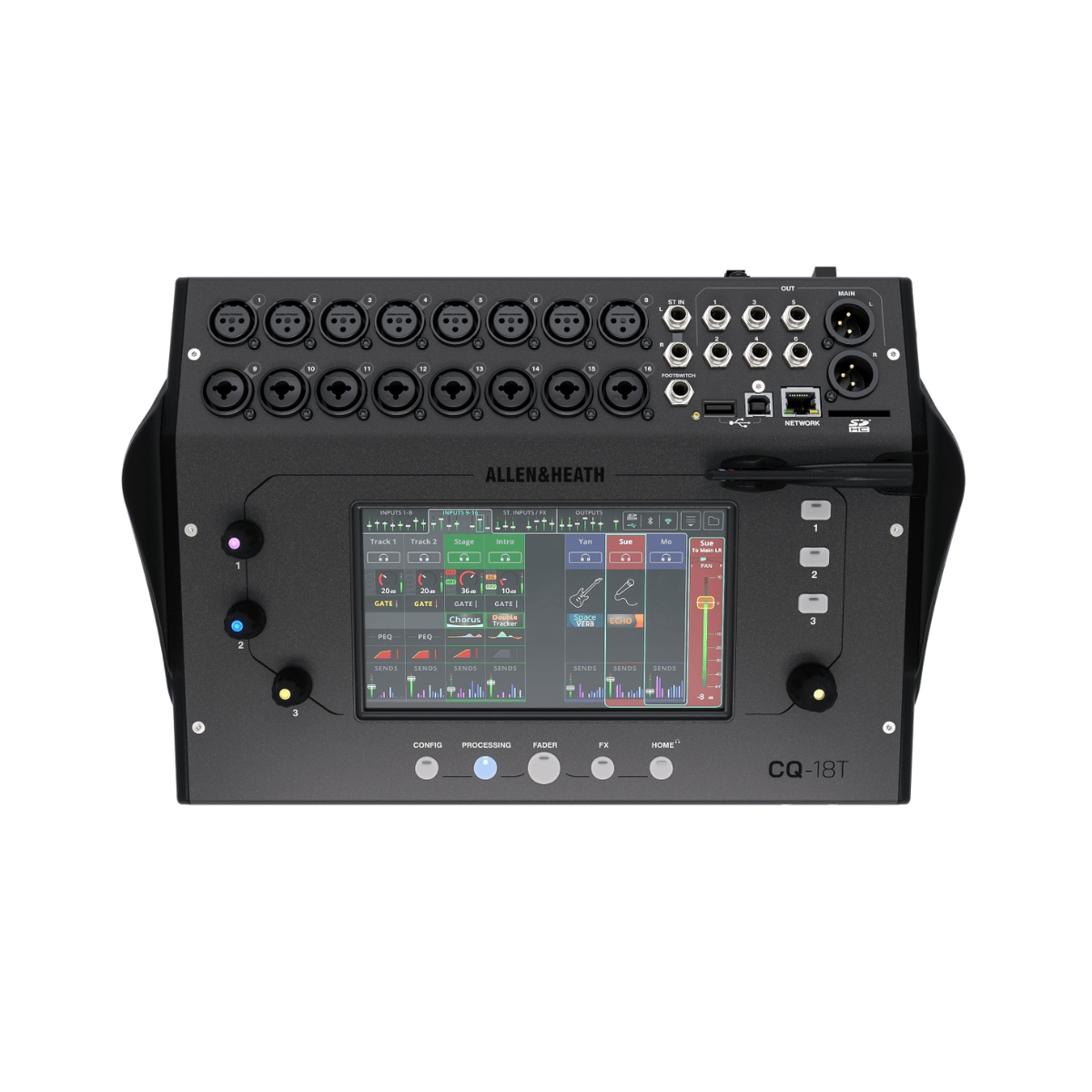 Allen & Heath CQ-18T mezcladora digital profesional vista frontal