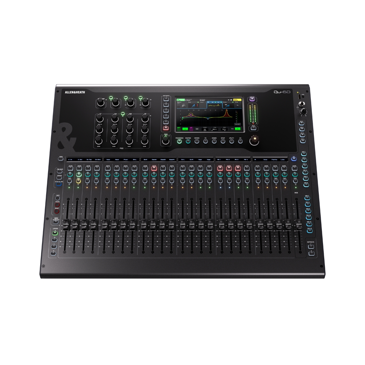 Allen & Heath Qu-6D consola digital profesional vista frontal Allen & Heath Qu-6D consola digital profesional vista frontal